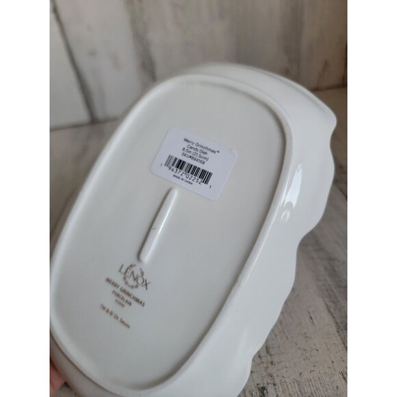 Lenox Merry Grinch Miss candy dish plate home decor Xmas Santa hat - Picture 5 of 6